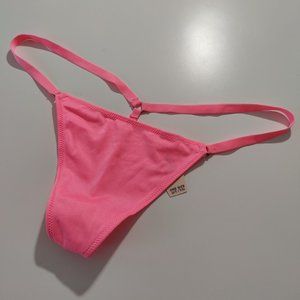 Vintage Victoria's Secret Charm V-String O/S NWT Barbie Pink
